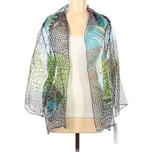 New w/tags M/L Caroline Rose silk sheer kimono